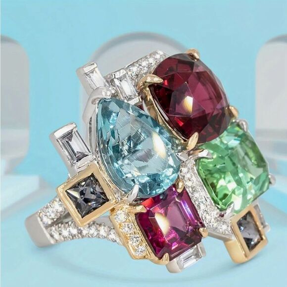 💙 NEW Sparkling Crystal Fashion Ring 💙 - Picture 3 of 5